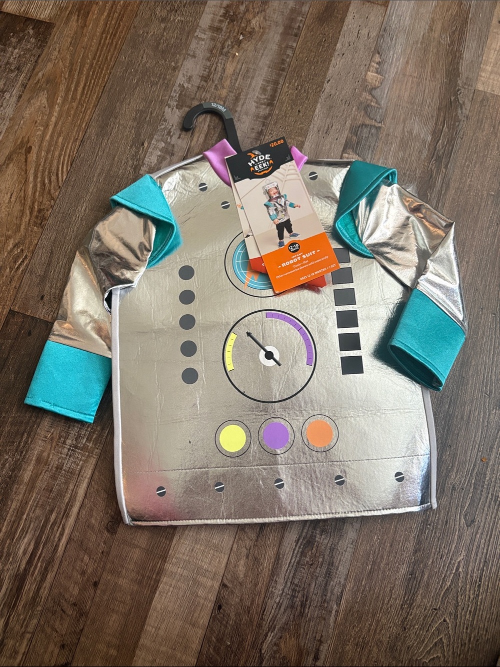 Kids Silver Robot Costume Top with Teal Accents by Hyde & Eek! Boutique